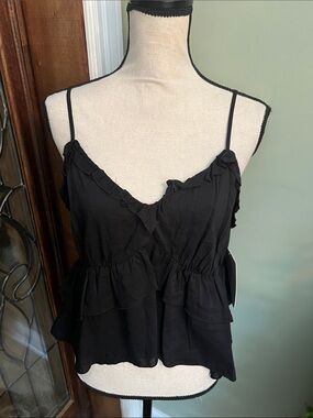 Women’s Black Ruffle Tiered Camisole